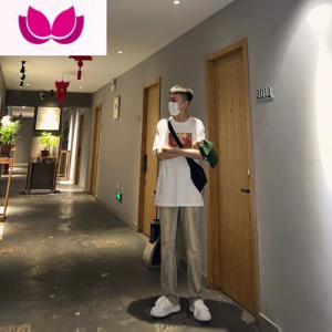 七斓黄泥染牛仔裤男士春季精小伙修身显瘦痞帅潮流网红宽松保暖长裤