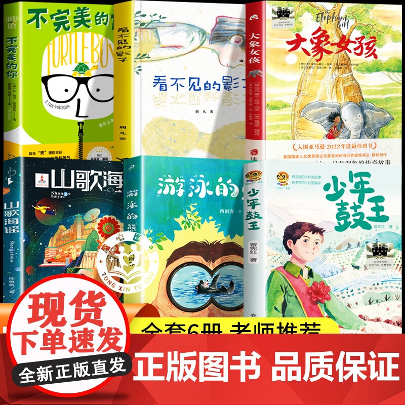 2025暑假阅读书目五升六小升初书香共读少年鼓王不完美的你看不见的影子大象女孩山歌海谣游泳的熊五六年级上册必读课外书阅读