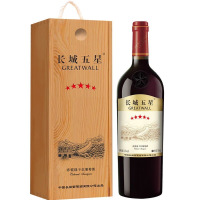 长城五星赤霞珠干红葡萄酒 中秋新年木礼盒装 单瓶750mL