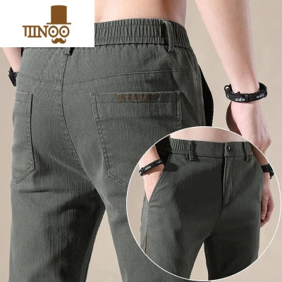 YANXU2023夏季薄款男士休闲裤宽松直筒修身长裤弹力韩版潮流百搭裤子男