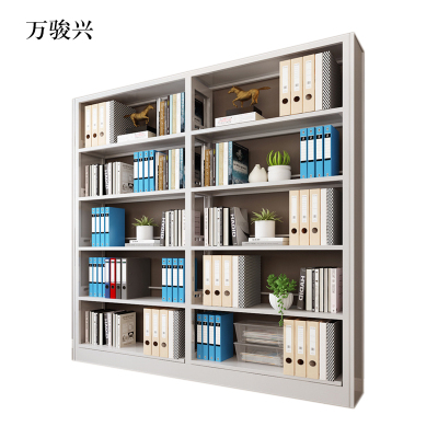 万骏兴钢制置物架图书馆单双面书店阅览室货架档案架资料架单面一列二