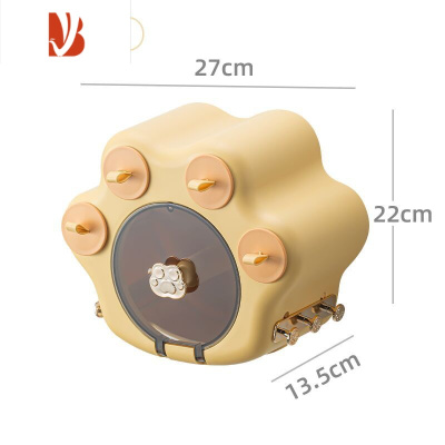 三维工匠卫生间纸巾盒壁挂式防水厕纸盒猫爪抽纸盒免打孔厕所卷纸架置物架 复古黄[防水防潮 置物收纳 ]