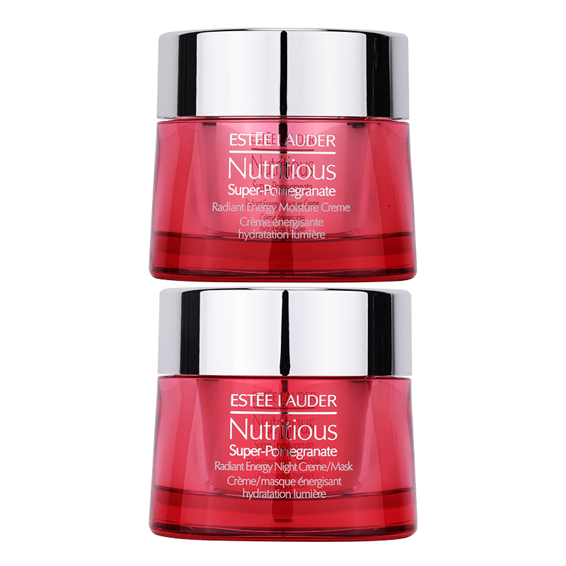 雅诗兰黛 鲜活亮采红石榴面霜套装日霜/晚霜50ml 抗氧透亮肤色保湿