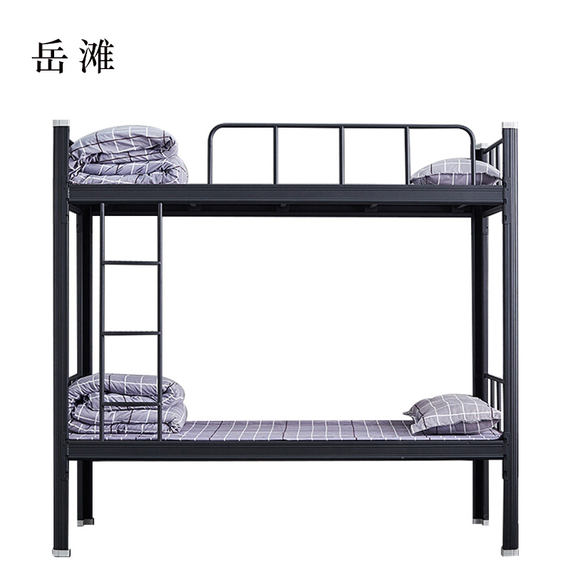 岳滩铁架床钢木床宿舍床黑色加厚型2000X1200含床板