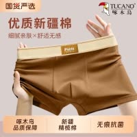 啄木鸟男士内裤纯棉抗菌无痕透气青少年男款平角大码男生四角短裤