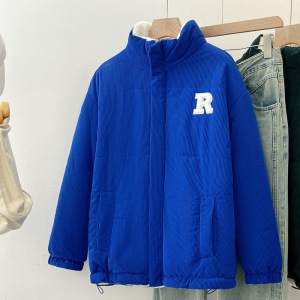 双面穿羊羔毛棉服女冬季灯芯绒棉衣潮流百搭加绒加厚保暖棉袄外套_672723