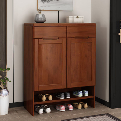 创世人 中式实木鞋柜家用客厅入户门口靠墙大容量防尘柜