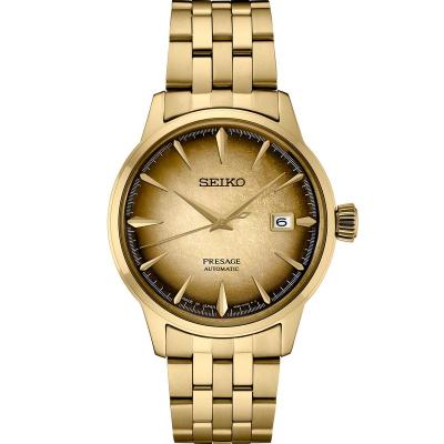 SEIKO/精工 限量版中性名品腕表金色表壳自动机械防水日历设计手表