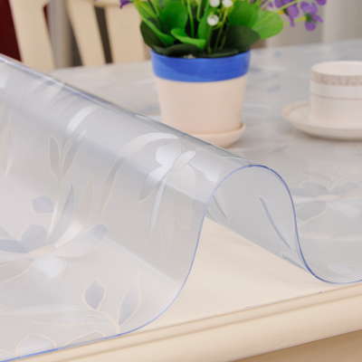 六月荷软玻璃加厚PVC桌布防水防烫透明餐桌垫塑料台布胶垫水晶板茶几垫波斯菊1.5MM50*100cm