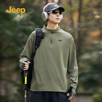 jeep吉普男士长袖T恤春秋季2025新款潮牌户外运动半拉炼上衣男款S