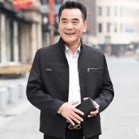 SUNTEK中老年人爸爸春装外套休闲40-50岁男士春季薄款夹克上衣爷爷装60夹克