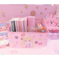 美帮汇日系美少女桌面收纳盒 学生书盒书立文具收纳箱化妆品整理盒