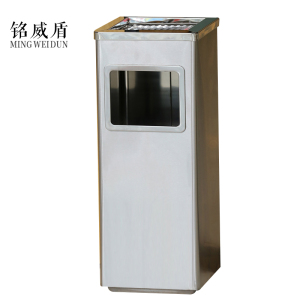 铭威盾不锈钢垃圾桶烟蒂柱灭烟桶带烟灰缸室外电梯口立式丽格正方形不锈钢