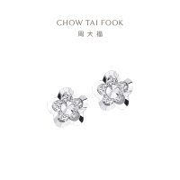 周大福花形 白金PT950铂金耳钉 PT124476生日礼物