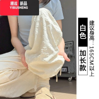 YIBUSHENG蓝色花朵冰丝阔腿裤女季2024新款高腰休闲垂感小个子山本碎花裤