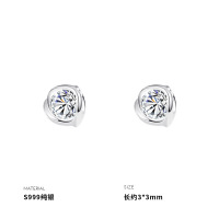 999纯银迷你闪亮耳钉女耳环耳饰精致2025新款潮流个性送女朋友老婆情人节七夕生日礼物
