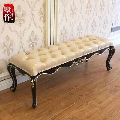 欧式实木床尾凳法式卧室华花换衣凳新古典换鞋凳酒店摄影楼家具