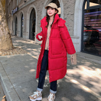 冬季新款棉服女韩版宽松中长过膝羽绒棉衣小个子活帽加厚棉袄外套
