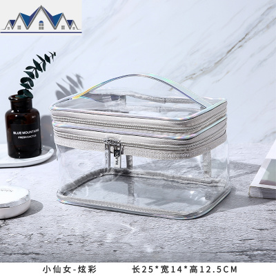旅行透明ins网红防水化妆包女便携简约多功能大容量洗漱包收纳包 三维工匠