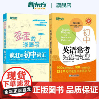 新东方初中英语常考短语与句型+歪歪的漫画书 疯狂的初中词汇中考