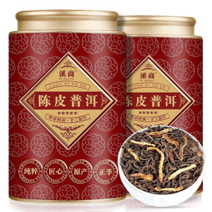 正宗新会陈皮普洱熟茶传统云南古树茶叶陈年普洱新会陈皮普洱罐装