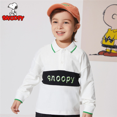 史努比snoopy童装儿童t恤春秋新款男童长袖上衣男宝宝polo衫