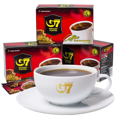 越南进口中原G7美式萃取黑咖啡30g*3盒组合速溶咖啡纯咖啡粉无蔗糖添加进口冲饮品