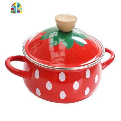 肥龙搪瓷莓加厚珐琅加厚18cm汤锅电磁炉燃气双耳家用 FENGHOU