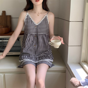 2026新款睡衣女夏云朵棉韩版卡通可爱公主风薄款背心款家居服套装