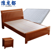 豫龙都床+床垫+床头柜1m套