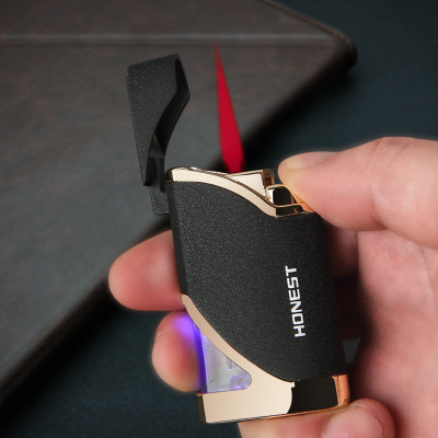 打火机防风煤油打火机充气超薄带灯防风打火机迷你个性创意精品红火点网红