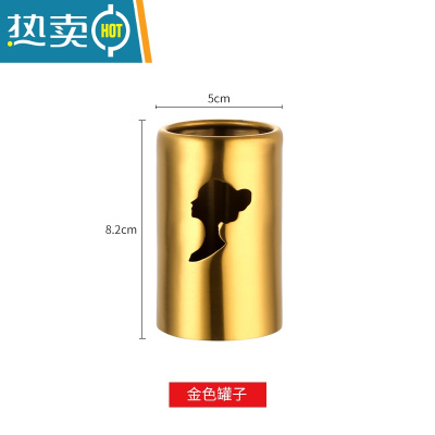 敬平304不锈钢水果叉套装蛋糕吃水果签家用小叉子儿童果叉插创意可爱 304不锈钢收纳筒(金色)