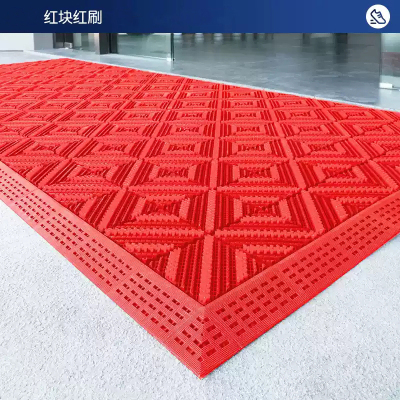 易企采 三刷红色 商用门口地垫户外脚踏垫防滑垫耐磨脚垫地毯蹭土垫门厅蹭脚垫 单位:平方