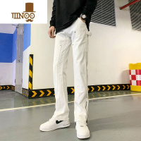 YANXU牛仔裤男款直筒裤潮牌裤子男生高街男裤男士休闲裤秋款黑色阔腿裤