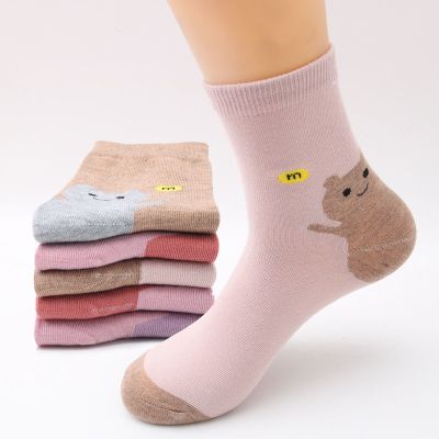 5-10双袜子女韩版中筒秋季春秋款秋冬短筒袜女士长袜大人成人纯色诺妮梦