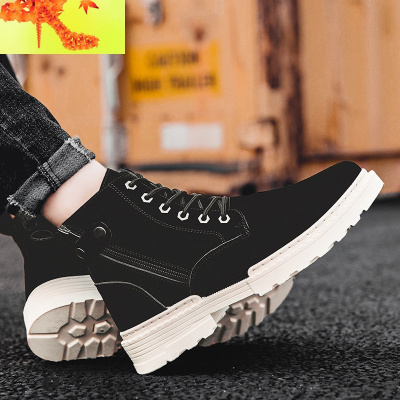 春季2020新款韩版百搭英伦风马丁靴高帮潮流休闲运动工装潮鞋简畅