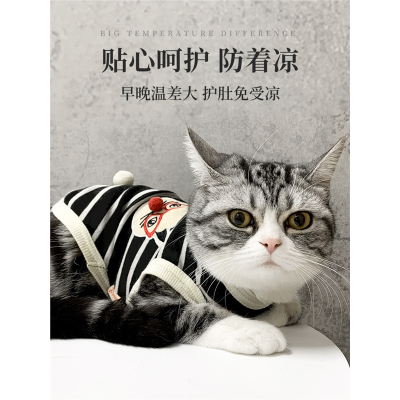 猫咪衣服法耐夏季英短蓝猫宠物布偶猫小猫薄款猫猫背心幼猫夏天防掉毛