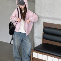 女童卫衣外套春秋款新款女大童连帽开衫上衣儿童洋气时髦衣服