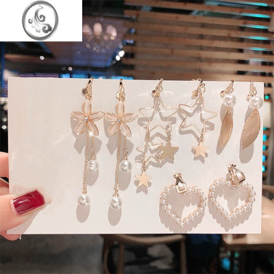 JiMi高级感ins耳夹无耳洞女超仙韩版耳环酷网红圆脸耳坠气质百搭耳饰