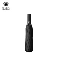 山之只 遮阳伞自动三折叠伞 黑色 把