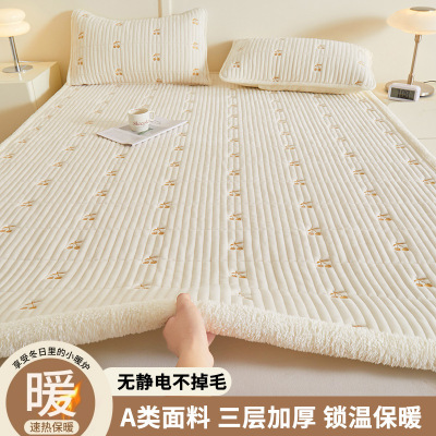 宝宝绒牛奶绒床垫软垫家用垫被褥子铺底加厚毛毯垫子秋冬保暖垫褥