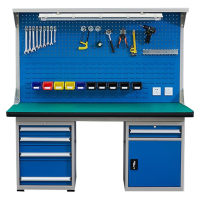 依韵珂工具桌四抽+双挂板带灯架150*75*80cm张