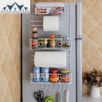 创意日式冰箱收纳架磁性侧边调味料壁架纸巾保鲜膜厨房置物架 三维工匠