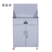苏佰卓工具柜加厚铁皮储物柜工厂车间用带抽屉汽修多功能收纳柜灰白色一斗小柜含轮子