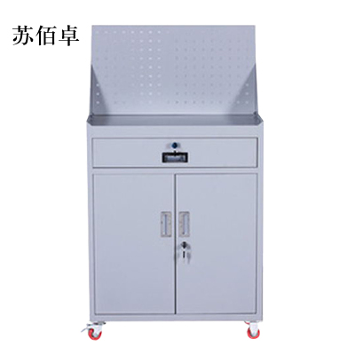 苏佰卓工具柜加厚铁皮储物柜工厂车间用带抽屉汽修多功能收纳柜灰白色一斗小柜含轮子