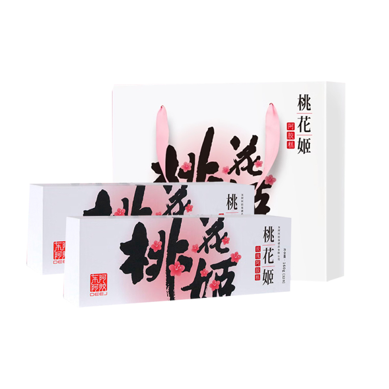 东阿阿胶桃花姬玫瑰阿胶糕320g(160g*2)礼盒装即食阿胶糕固元膏 中秋礼品