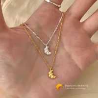 s925纯银牛角包项链女款2025新款韩系个性时髦锁骨链新款网红送女朋友老婆情人节七夕生日礼物