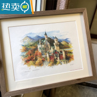 敬平小红书实木画框装裱简约日系相框挂墙a4拼图框定制大尺寸木质框架 咖啡色[28实木]平面 [不含卡纸画芯]订做尺寸打印