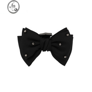 JiMi简约复古优雅蝴蝶结抓夹高级感气质时尚百搭发饰女款 黑色