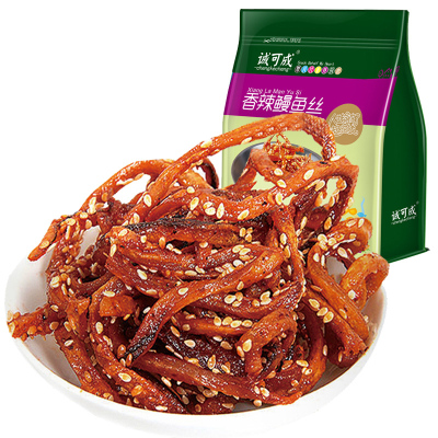 免邮零食-诚可成香辣味鳗鱼丝200g*1袋装鱼类零食鱼仔辣鱼干